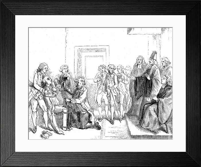 Framed Print : Centenary of John Howard, Prison Reformer: the torture of the Boot as applied...in 1777, (1890). Creator: Unknown Framed Print : Centenary of John Howard, Prison Reformer: the torture of the Boot as applied...in 1777, (1890). Creator: Unknown