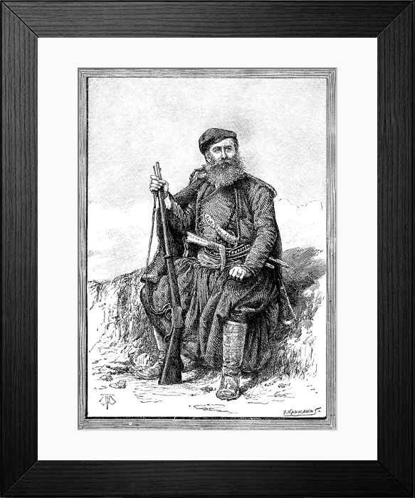 Framed Print : Nicolas Christodoulaki, a chief of the Cretan Insurgents, 1890. Creator: P Naumann Framed Print : Nicolas Christodoulaki, a chief of the Cretan Insurgents, 1890. Creator: P Naumann