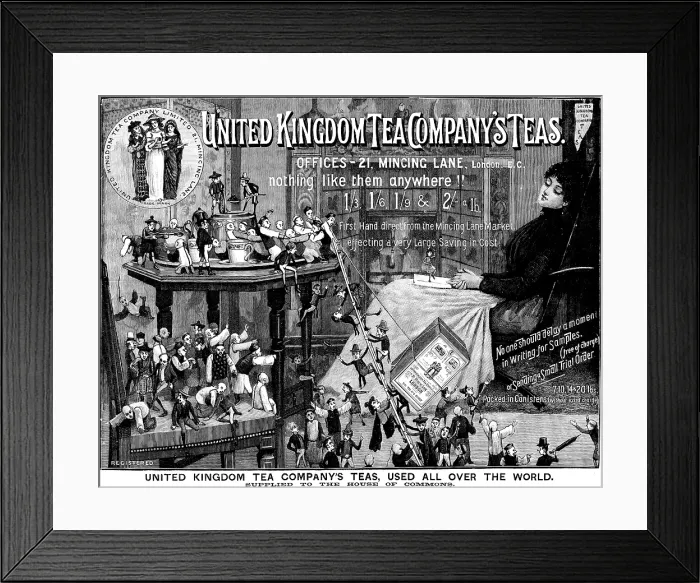 Framed Print : Advertisement for the United Kingdom Tea Company's Teas, 1890. Creator: Unknown Framed Print : Advertisement for the United Kingdom Tea Company's Teas, 1890. Creator: Unknown