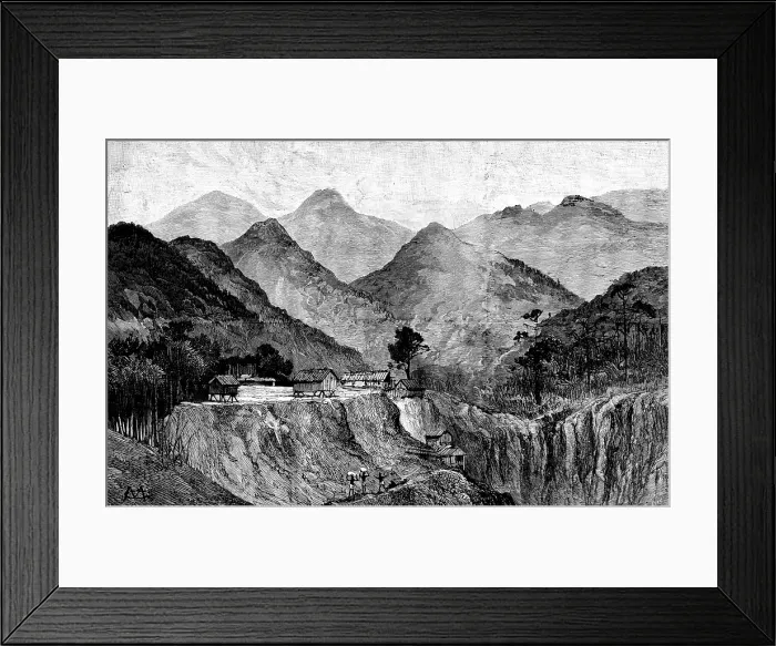 Framed Print : The Lushai Expedition: the village of Larkia, 1890. Creator: Unknown Framed Print : The Lushai Expedition: the village of Larkia, 1890. Creator: Unknown