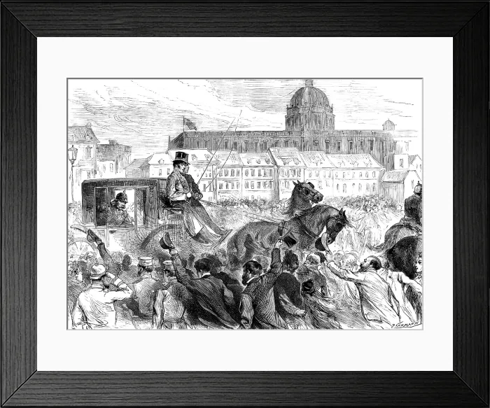 Framed Print : Berlin's Farewell to Bismarck, 1890. Creator: P Naumann