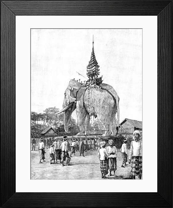 Framed Print : A Monster Elephant at Mandalay, 1890. Creator: Unknown Framed Print : A Monster Elephant at Mandalay, 1890. Creator: Unknown