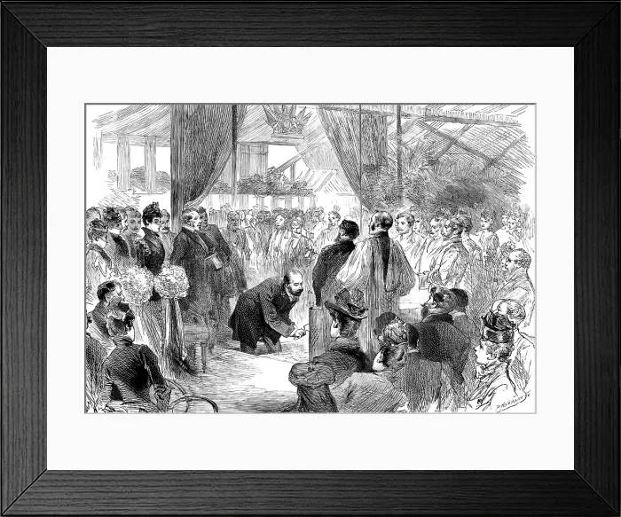Framed Print : The Prince of Wales laying the Memorial-Stone of the St. Martin's Parochial Buildings, 1890. Creator: P Naumann Framed Print : The Prince of Wales laying the Memorial-Stone of the St. Martin's Parochial Buildings, 1890. Creator: P Naumann