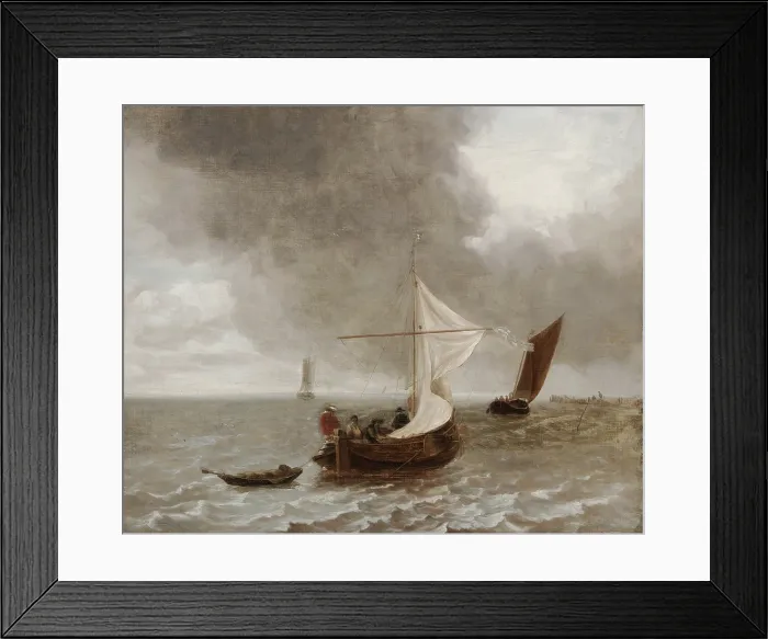Framed Print : Sailboats in a Breeze, between 1655 and 1660. Creator: School of Jan van de Capelle Framed Print : Sailboats in a Breeze, between 1655 and 1660. Creator: School of Jan van de Capelle