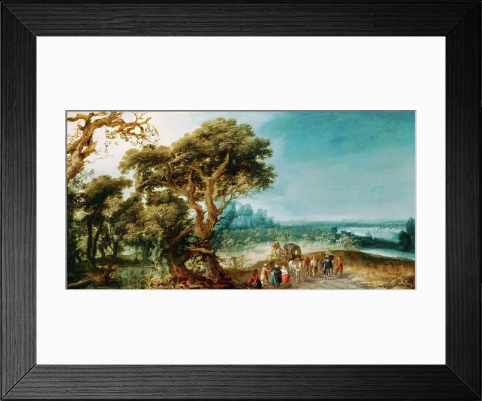 Framed Print : Landscape with a Carriage Hold-Up, c.between 1615 and 1625. Creator: Jacob Jacobsz. Van Geel Framed Print : Landscape with a Carriage Hold-Up, c.between 1615 and 1625. Creator: Jacob Jacobsz. Van Geel