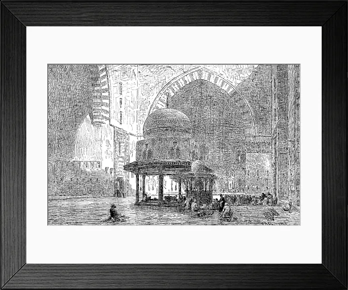 Framed Print : Royal Soc. Painters in Water Colours: 'Int. Mosque of Sultan Hassan, Cairo' - E. A. Goodall, 1890. Creator: Unknown Framed Print : Royal Soc. Painters in Water Colours: 'Int. Mosque of Sultan Hassan, Cairo' - E. A. Goodall, 1890. Creator: Unknown