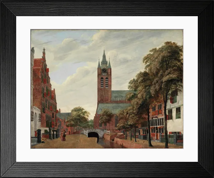 Framed Print : View of the Oude Delft Canal, Delft, c1660. Creator: Jan van der Heyden Framed Print : View of the Oude Delft Canal, Delft, c1660. Creator: Jan van der Heyden