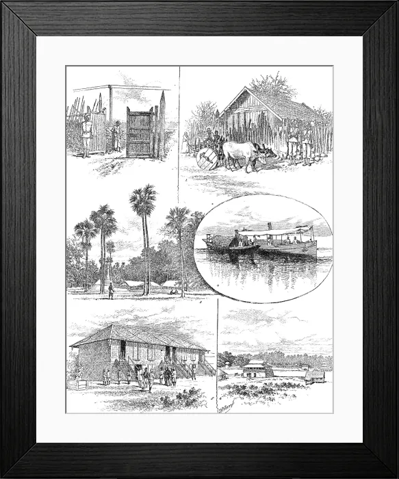 Framed Print : Sketches of the Burmese Military Police, 1890. Creator: Unknown Framed Print : Sketches of the Burmese Military Police, 1890. Creator: Unknown