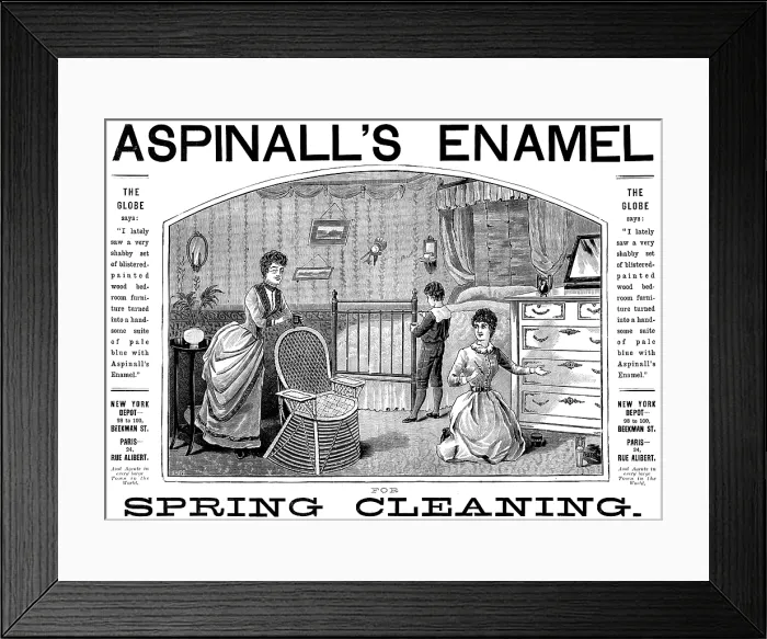 Framed Print : Advertisement for Aspinall's Enamel, 1890. Creator: Unknown Framed Print : Advertisement for Aspinall's Enamel, 1890. Creator: Unknown