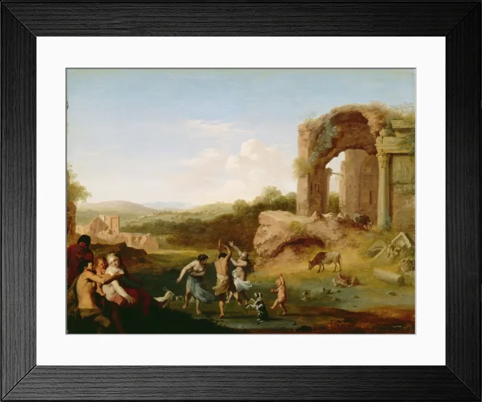 Framed Print : Figures Dancing near a Ruin, c1624. Creator: Cornelis van Poelenburgh Framed Print : Figures Dancing near a Ruin, c1624. Creator: Cornelis van Poelenburgh