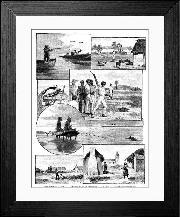 Framed Print : Sketches at an Australian Mission Station - by Mr. A. J. Vogan, 1890. Creator: R. Taylor Framed Print : Sketches at an Australian Mission Station - by Mr. A. J. Vogan, 1890. Creator: R. Taylor