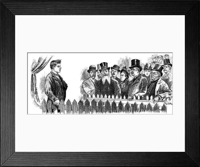 Framed Print : Visiting the Fasting Man at the Royal Aquarium, Westminster, 1890. Creator: P Naumann Framed Print : Visiting the Fasting Man at the Royal Aquarium, Westminster, 1890. Creator: P Naumann
