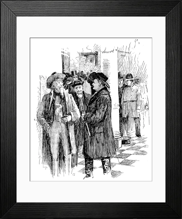 Framed Print : America Revisited by our Special Artist: western and southern men, Willard's Hotel, Washington, 1890 Creator: Unknown Framed Print : America Revisited by our Special Artist: western and southern men, Willard's Hotel, Washington, 1890 Creator: Unknown