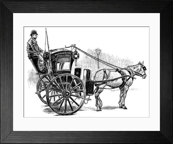 Framed Print : Sketches of London Cabs and Cabmen: a London gondola, 1890. Creator: Unknown Framed Print : Sketches of London Cabs and Cabmen: a London gondola, 1890. Creator: Unknown
