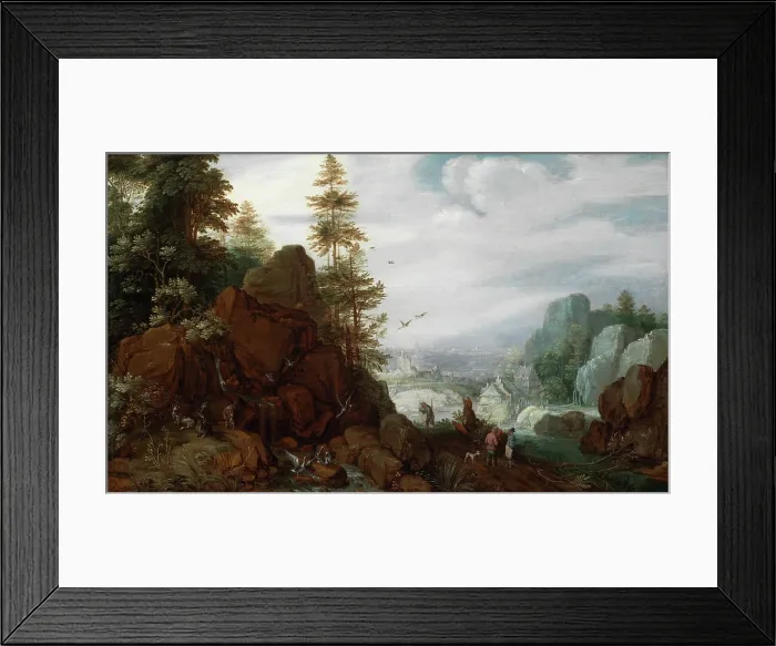 Framed Print : Rocky Landscape, 1621. Creator: Gillis Claesz. de Hondecoeter Framed Print : Rocky Landscape, 1621. Creator: Gillis Claesz. de Hondecoeter