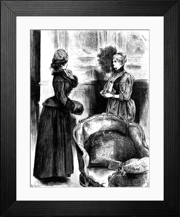 Framed Print : 'Oh' she cried, 'These are copies!', 1890. Creator: R. Taylor Framed Print : 'Oh' she cried, 'These are copies!', 1890. Creator: R. Taylor