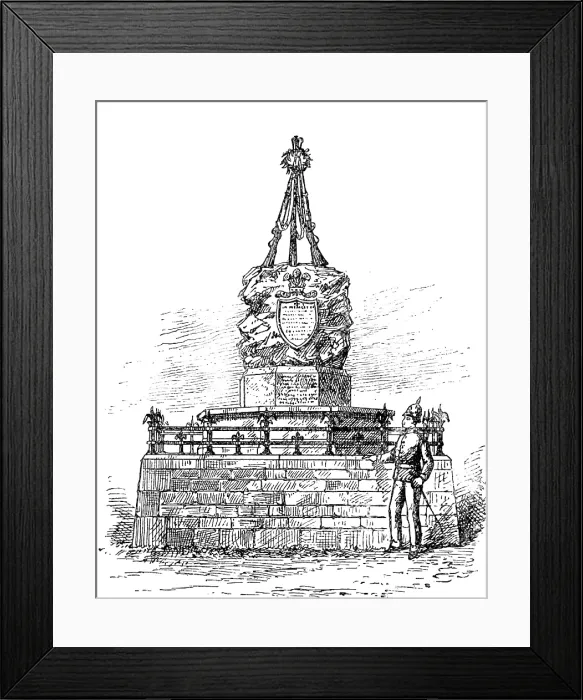 Framed Print : Monument in the Aberfan Cemetery, Merthyr Vale, over graves of volunteers drowned at Lavernock, 1890 Creator: Unknown Framed Print : Monument in the Aberfan Cemetery, Merthyr Vale, over graves of volunteers drowned at Lavernock, 1890 Creator: Unknown
