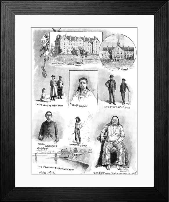 Framed Print : The Haskell Institute, a training college for Indians, at Lawrence, in Kansas, 1890. Creator: P Naumann