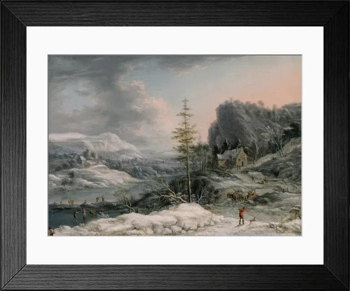 Framed Print : A Winter Scene, c1700. Creator: Jan Griffier I Framed Print : A Winter Scene, c1700. Creator: Jan Griffier I