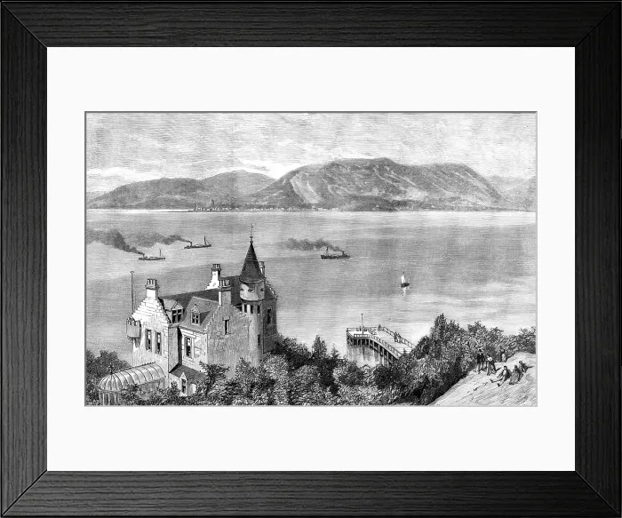 Framed Print : View of Loch Long; opposite Blairmore, with the Clyde dredging-barges depositing foul matter, 1890. Creator: Unknown Framed Print : View of Loch Long; opposite Blairmore, with the Clyde dredging-barges depositing foul matter, 1890. Creator: Unknown