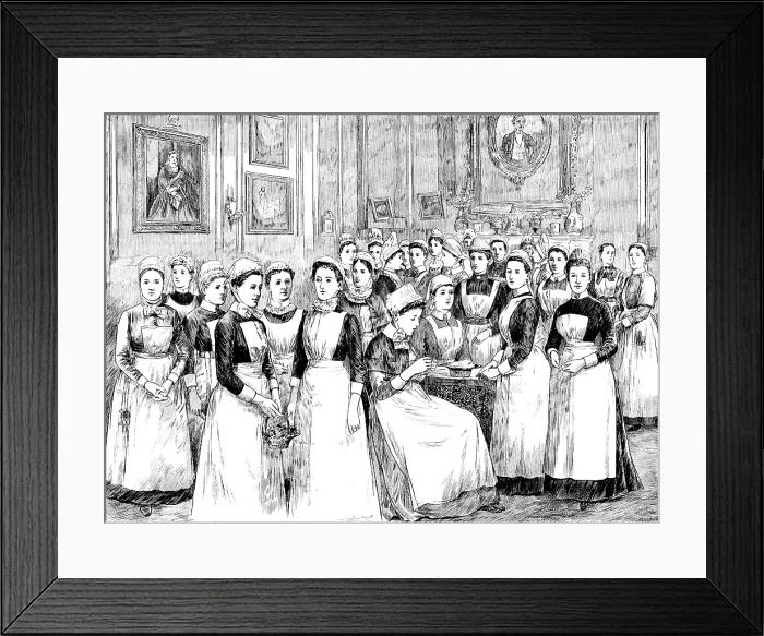 Framed Print : Doll Nurses at the Bazaar for the new Hospital for Women, Euston Road, 1890. Creator: Carl Hentschel Framed Print : Doll Nurses at the Bazaar for the new Hospital for Women, Euston Road, 1890. Creator: Carl Hentschel