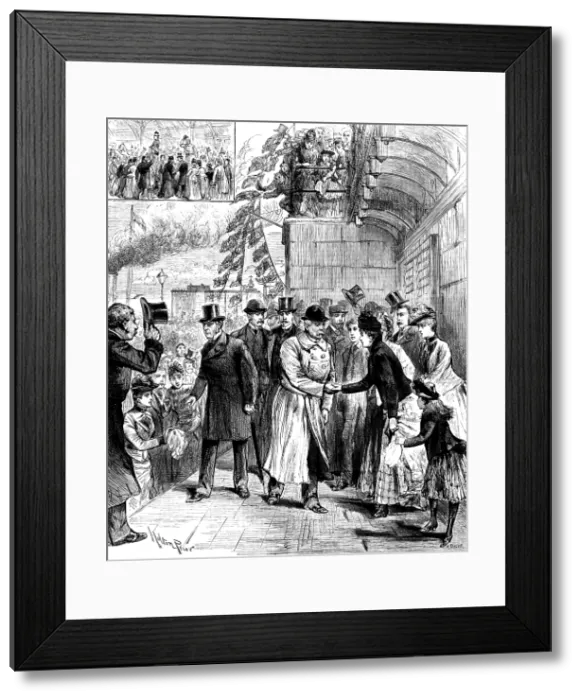 Framed Print : Mr. H. M. Stanley's return to England, 1890. Creator: R. Taylor Framed Print : Mr. H. M. Stanley's return to England, 1890. Creator: R. Taylor