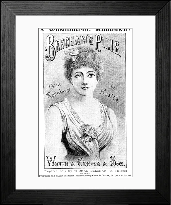 Framed Print : Advertisement for Beecham's Pills, 1890. Creator: Unknown Framed Print : Advertisement for Beecham's Pills, 1890. Creator: Unknown