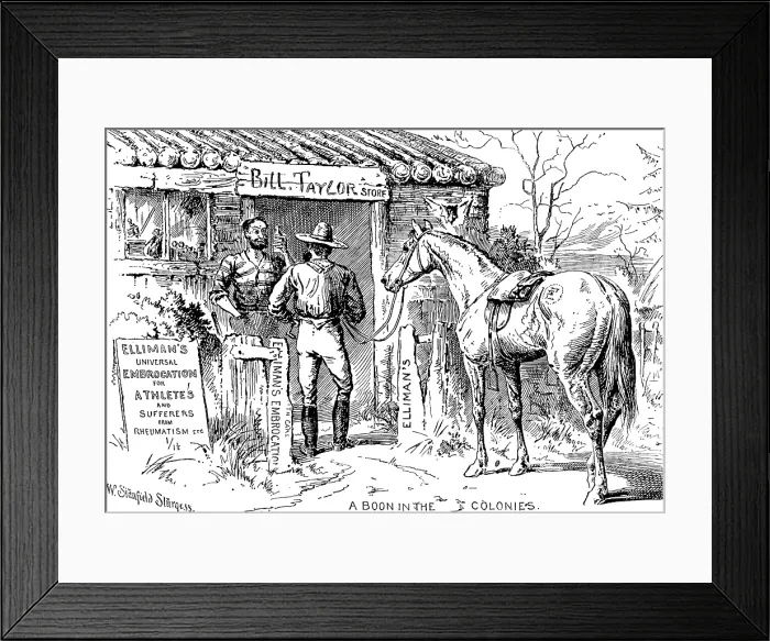 Framed Print : Advertisement for Elliman's Universal Embrocation, 1890. Creator: William Stanfield Sturgess Framed Print : Advertisement for Elliman's Universal Embrocation, 1890. Creator: William Stanfield Sturgess