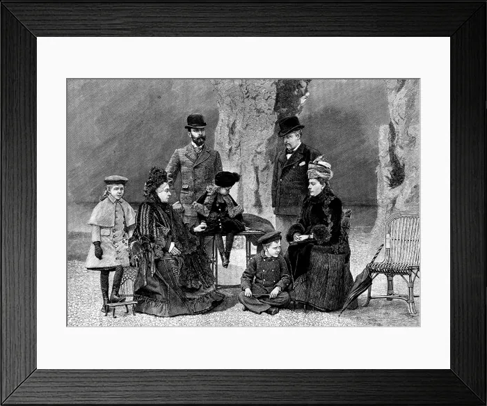 Framed Print : The Queen at Aix-Les-Bains: the Royal Family at the entrance of the Grotto, 1890. Creator: Unknown Framed Print : The Queen at Aix-Les-Bains: the Royal Family at the entrance of the Grotto, 1890. Creator: Unknown