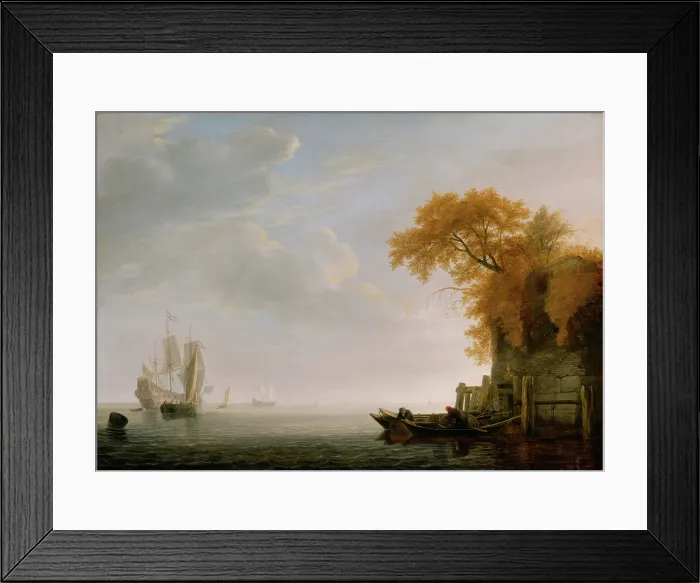 Framed Print : A Calm Sea, 1642. Creator: Simon de Vlieger Framed Print : A Calm Sea, 1642. Creator: Simon de Vlieger