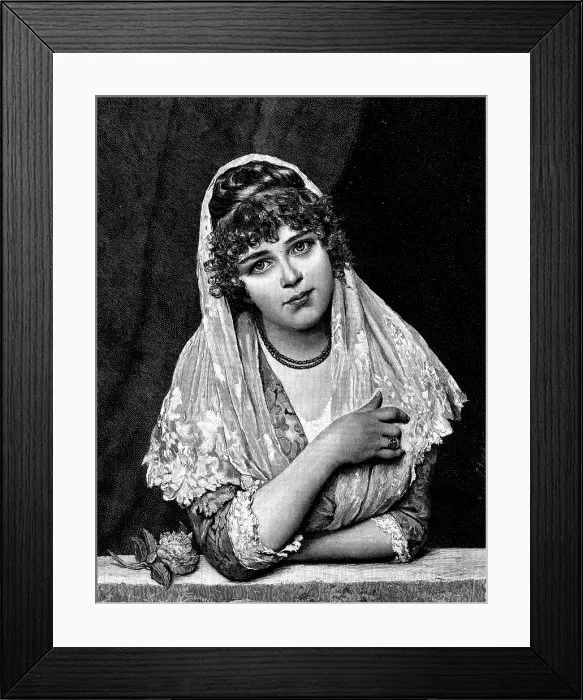 Framed Print : 'Fiammetta' - picture by Eugene von Blaas, 1890. Creator: Unknown Framed Print : 'Fiammetta' - picture by Eugene von Blaas, 1890. Creator: Unknown