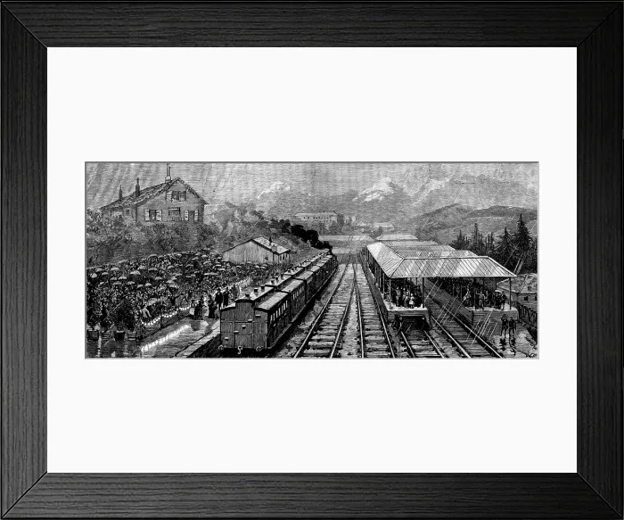 Framed Print : Arrival of the Queen at Lausanne, 1890. Creator: Unknown Framed Print : Arrival of the Queen at Lausanne, 1890. Creator: Unknown