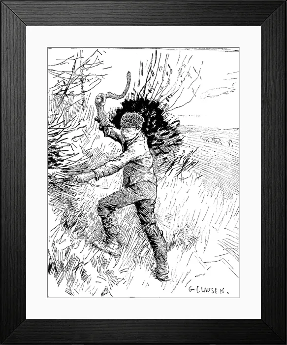Framed Print : Royal Society of Painters in Water Colours: 'Boy Trimming a Hedge' - G. Clausen, 1890. Creator: Unknown Framed Print : Royal Society of Painters in Water Colours: 'Boy Trimming a Hedge' - G. Clausen, 1890. Creator: Unknown