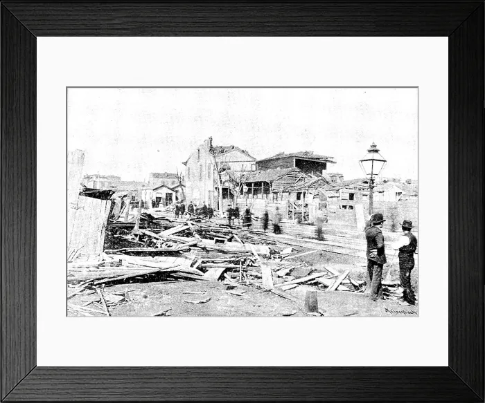 Framed Print : The Cyclone at Louisville, Kentucky, United States: Fifteenth Street: looking north, 1890. Creator: Unknown Framed Print : The Cyclone at Louisville, Kentucky, United States: Fifteenth Street: looking north, 1890. Creator: Unknown