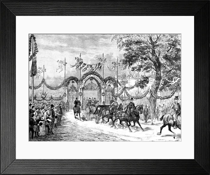 Framed Print : The Queen leaving Waddesdon Manor, 1890. Creator: P Naumann Framed Print : The Queen leaving Waddesdon Manor, 1890. Creator: P Naumann