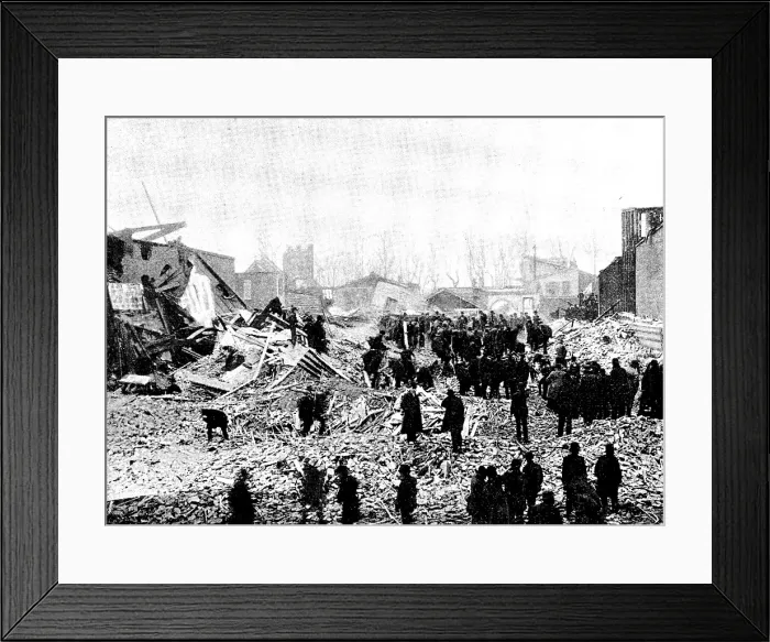Framed Print : The Cyclone at Louisville, Kentucky, United States: ruins of the Falls City Hall, 1890. Creator: Unknown Framed Print : The Cyclone at Louisville, Kentucky, United States: ruins of the Falls City Hall, 1890. Creator: Unknown
