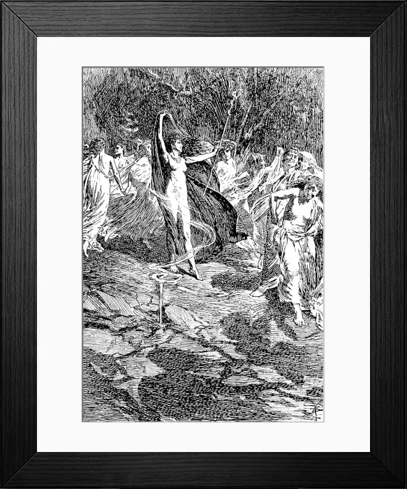 Framed Print : Sketches from the...Exhibitions: 'The Witches Dance', G. P. Jacomb Hood, Royal Academy, 1890. Creator: Unknown Framed Print : Sketches from the...Exhibitions: 'The Witches Dance', G. P. Jacomb Hood, Royal Academy, 1890. Creator: Unknown