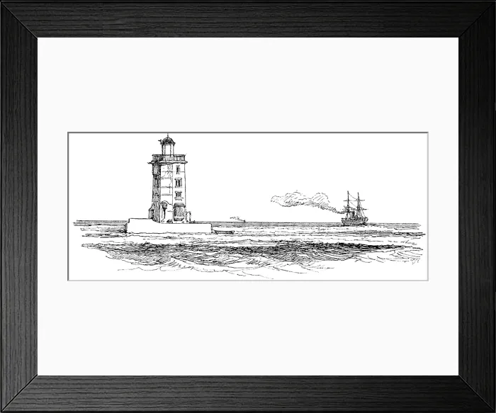 Framed Print : The Daedalus Lighthouse in the Red Sea, the scene of the wreck of the Dacca, 1890. Creator: Carl Hentschel Framed Print : The Daedalus Lighthouse in the Red Sea, the scene of the wreck of the Dacca, 1890. Creator: Carl Hentschel