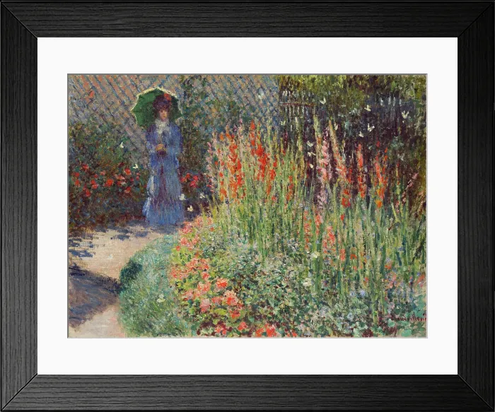 Framed Print : Rounded Flower Bed (Corbeille de fleurs), 1876. Creator: Claude Monet