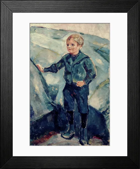 Framed Print : Boy in Blue, c1900. Creator: Edvard Munch Framed Print : Boy in Blue, c1900. Creator: Edvard Munch