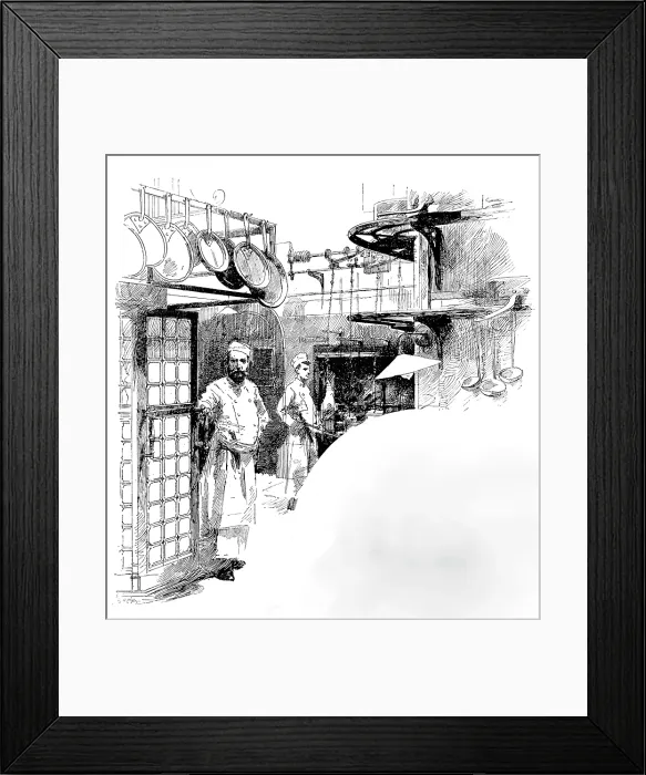 Framed Print : The Kitchen, Carlton Club, 1890. Creator: Unknown