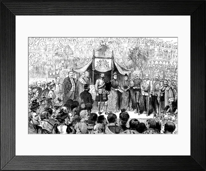 Framed Print : The Duke of Edinburgh declaring the Edinburgh International Exhibition open, 1890. Creator: Unknown Framed Print : The Duke of Edinburgh declaring the Edinburgh International Exhibition open, 1890. Creator: Unknown