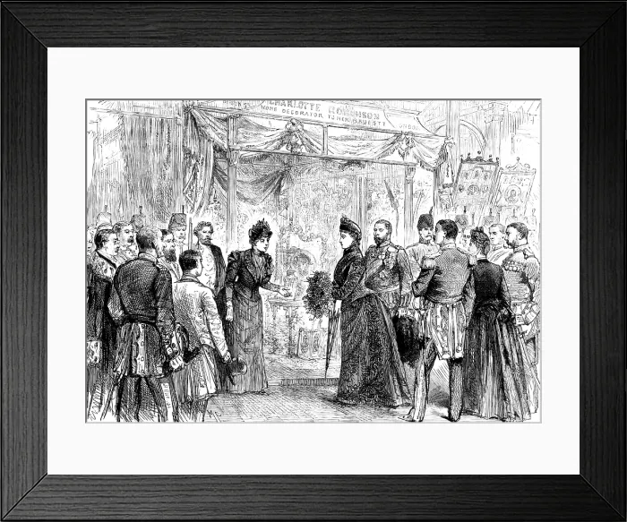 Framed Print : The Duchess of Edinburgh visiting a stall in the Edinburgh International Exhibition, 1890. Creator: Unknown Framed Print : The Duchess of Edinburgh visiting a stall in the Edinburgh International Exhibition, 1890. Creator: Unknown