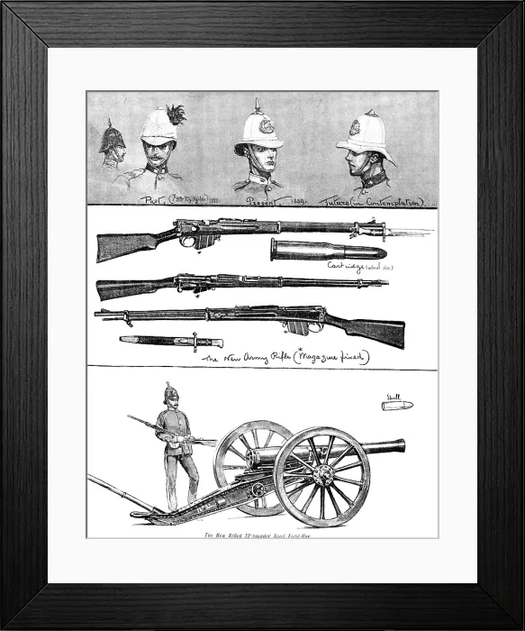 Framed Print : New military armament and equipment, 1890. Creator: Unknown