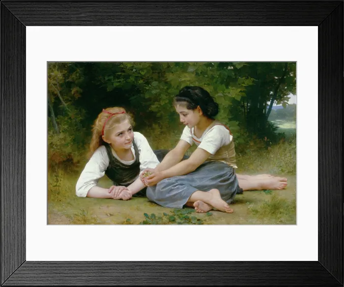 Framed Print : The Hazelnuts (The Nut Gatherers), 1882. Creator: William-Adolphe Bouguereau Framed Print : The Hazelnuts (The Nut Gatherers), 1882. Creator: William-Adolphe Bouguereau