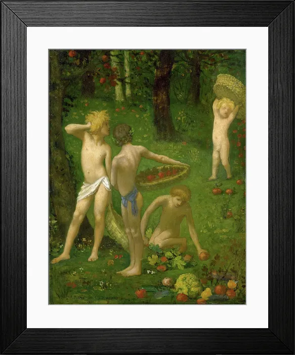 Framed Print : Children in an Orchard / Autumn, 1871. Creator: Pierre Puvis de Chavannes Framed Print : Children in an Orchard / Autumn, 1871. Creator: Pierre Puvis de Chavannes