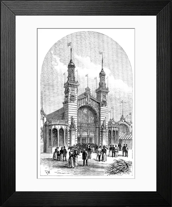 Framed Print : Facade of the Edinburgh International Exhibition, 1890. Creator: Unknown Framed Print : Facade of the Edinburgh International Exhibition, 1890. Creator: Unknown