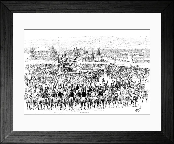 Framed Print : Reception of Sir Henry Brougham Loch, the new Governor, at Cradock, Cape Colony, 1890. Creator: Carl Hentschel Framed Print : Reception of Sir Henry Brougham Loch, the new Governor, at Cradock, Cape Colony, 1890. Creator: Carl Hentschel