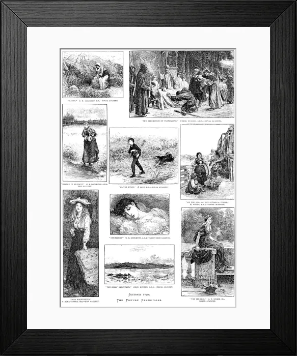 Framed Print : Sketches from the Picture Exhibitions, 1890. Creator: Unknown Framed Print : Sketches from the Picture Exhibitions, 1890. Creator: Unknown