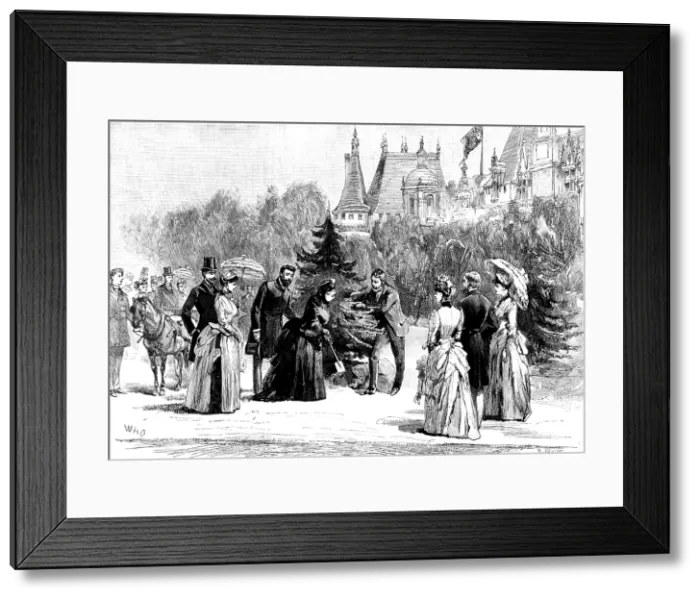 Framed Print : The Queen at Waddesdon Manor: Her Majesty planting a tree, 1890. Creator: R. Taylor